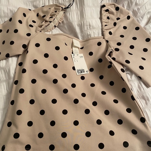 Beige polka dot H&M top - Picture 3 of 3